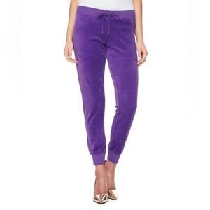 Juicy Couture Y2K Purple Velour Jogger Track Pants Size XS ankle pull up